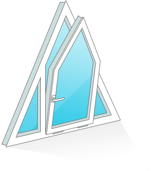 Фрамужные откидные треугольные окна